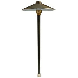 Unique 4 in. Centaurus Path Light 18 in. Riser Brass Housing Weathered Brass Finish No Lamp