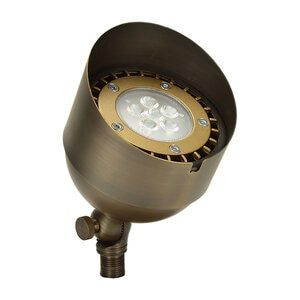 Unique Bishop Up Light Weathered Brass 12V LED 7W 3000K 25 ft. Wire Lead