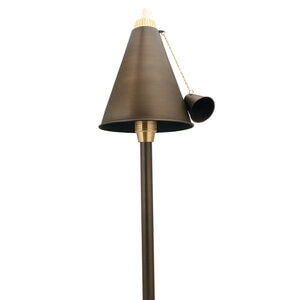 Unique Islander Tiki Torch 48 in. Riser Brass Housing Weathered Brass Finish No Lamp