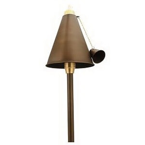 Unique Islander Tiki Torch 60 in. Riser Brass Housing Weathered Brass Finish 2W 3000K LED