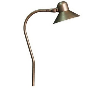 Unique Excalibur Path/Area Light Brass Housing Weathered Brass Finish No Lamp