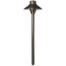 Unique 7 in. Mercury Path Light 18 in. Riser Brass Housing Weathered Brass Finish No Lamp