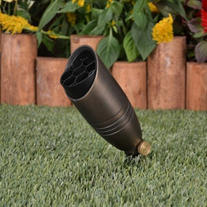 Unique Pulsar Up Light Brass Housing Weathered Brass No Lamp