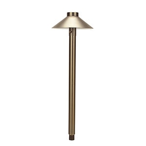 Unique Fission Path Light 15 in. Riser Brass Housing Weathered Brass Finish 1W 3000K LED