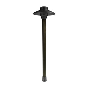 Unique 6 in. Centaurus Path Light 18 in. Riser Brass Housing Black Finish Finish No Lamp