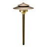 Unique Saturn Path Light 12V Riser Brass Housing Weathered Brass Finish 2W 3000K LED