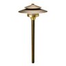 Unique Saturn Path Light 12V Riser Brass Housing Weathered Brass Finish 2W 3000K LED