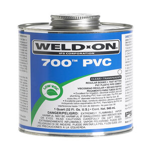 Weld-On 700 Clear PVC Cement Low VOC Regular Body 1 pt.
