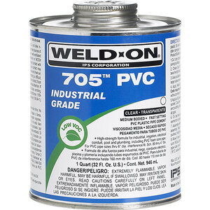 Weld-On 705 Clear PVC Cement Low VOC Medium Body 1/4 pt.
