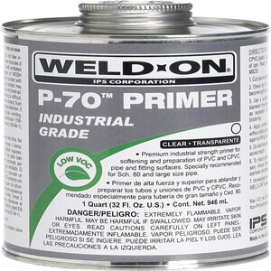 Weld-On P-70 Clear Primer Low VOC NSF 1/4 pt.