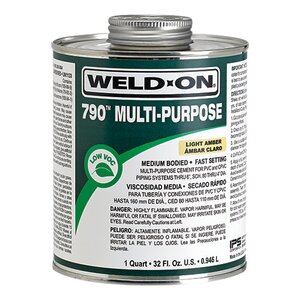 Weld-On 790 Light Amber Multi-Purpose Cement Low VOC Medium Body 1/4 pt.