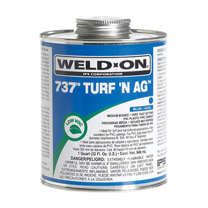 IPS 737 Turf 'N Ag PVC Cement Medium Body Blue 1/2 pt.