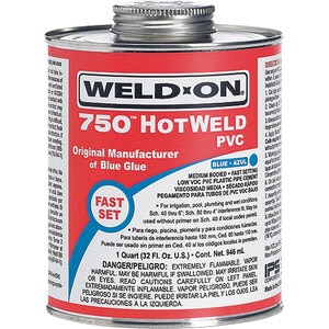 Weld-On 750 HOTWELD Blue PVC Cement Low VOC Medium Body 1 pt.