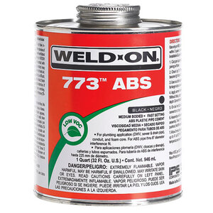 Weld-On 773 Black ABS Cement Medium Body 1 pt.