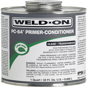 Weld-On PC-64 Clear Primer Cleaner Low VOC NSF 1 qt.