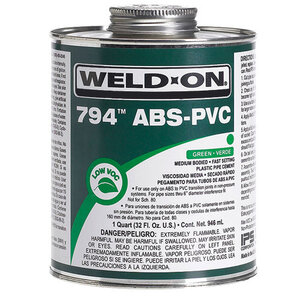Weld-On 794 ABS-PVC Transition Cement Medium Body Green 1 qt. Can
