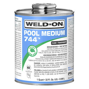 Weld-On 744 Pool Medium Clear Cement 1 pt.