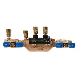 Wilkins Double Check Valve Assembly Model 350 ft. 3/4 in. Bronze With Fast Test and Ball Valves