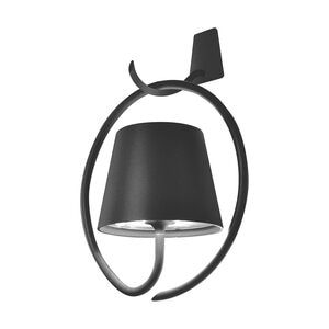 Zafferano Polinda Pro Wall Lamp w/ Mounting Hook - Dark Gray