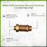 Wilkins 700XL Dual Check Valve Lead Free Bronze 1 in. Union FNPT x FNPT
