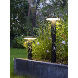 In-Lite Disc Bollard Light Black 2900K