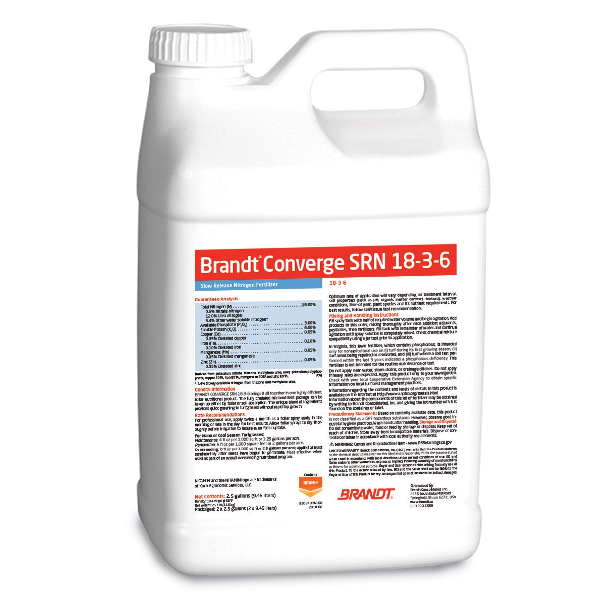 BRANDT Converge Liquid Fertilizer 1836 50 Urea Triaz SiteOne