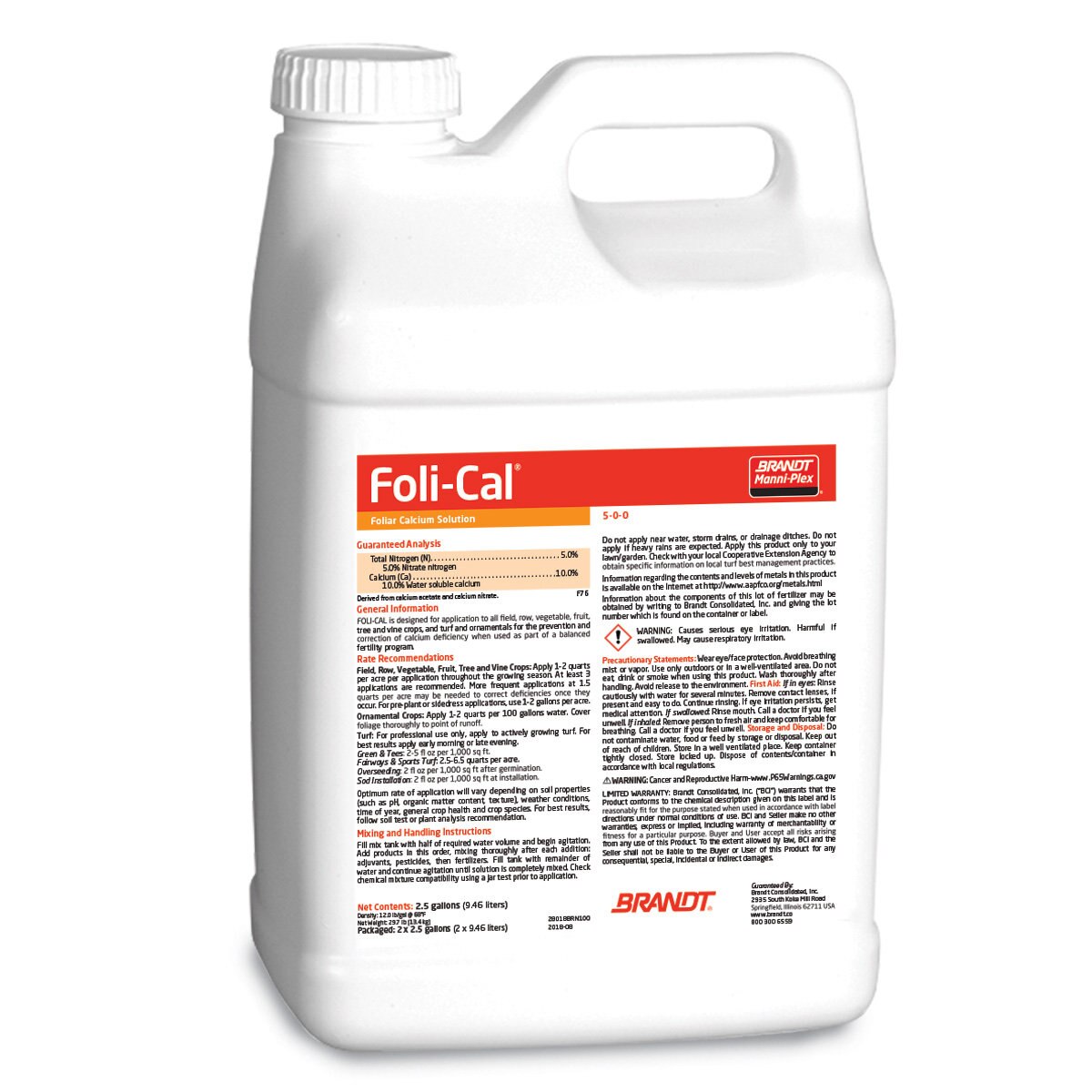 BRANDT ManniPlex FoliCAL Liquid Fertilizer 500 10C SiteOne