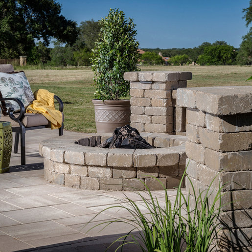Belgard Weston Round Fire Pit Kit Cotswold Mist SiteOne