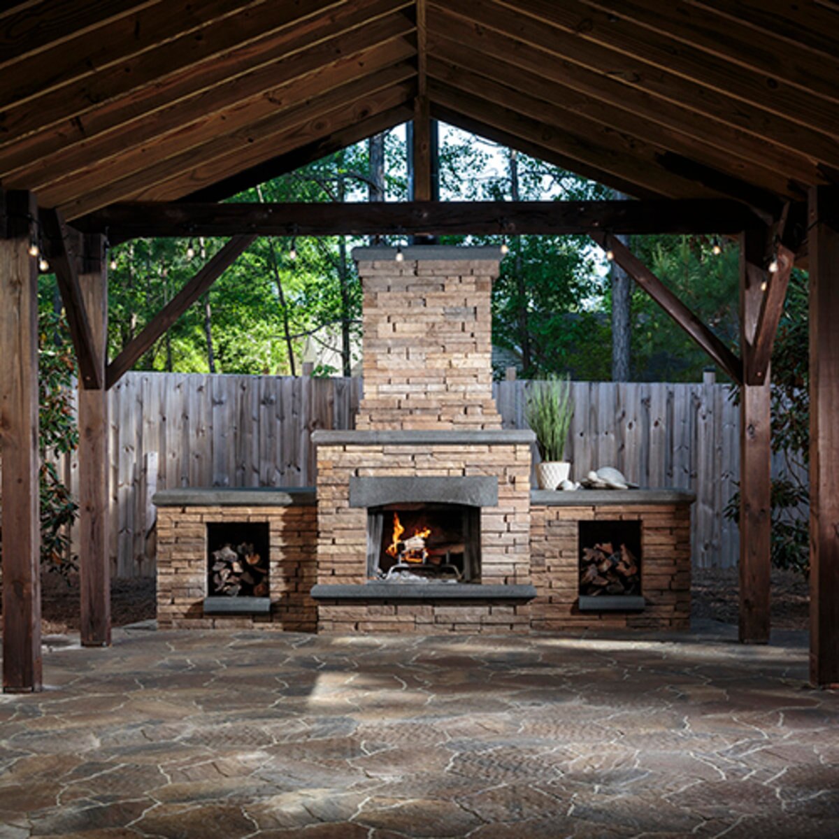 Belgard Bordeaux Fireplace Wood Burning Base + Top Sien SiteOne