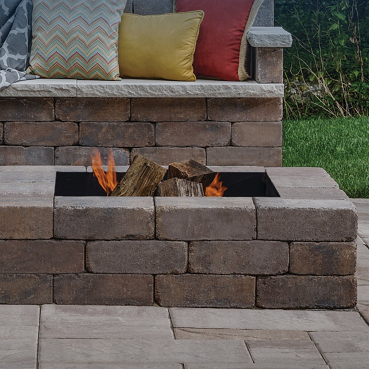 Belgard Weston Stone Fire Pit Kit Square Slate SiteOne