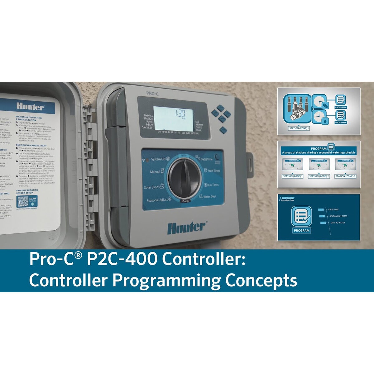 Hunter P2C Base Unit Controller Outdoor 4 Station | SiteOne