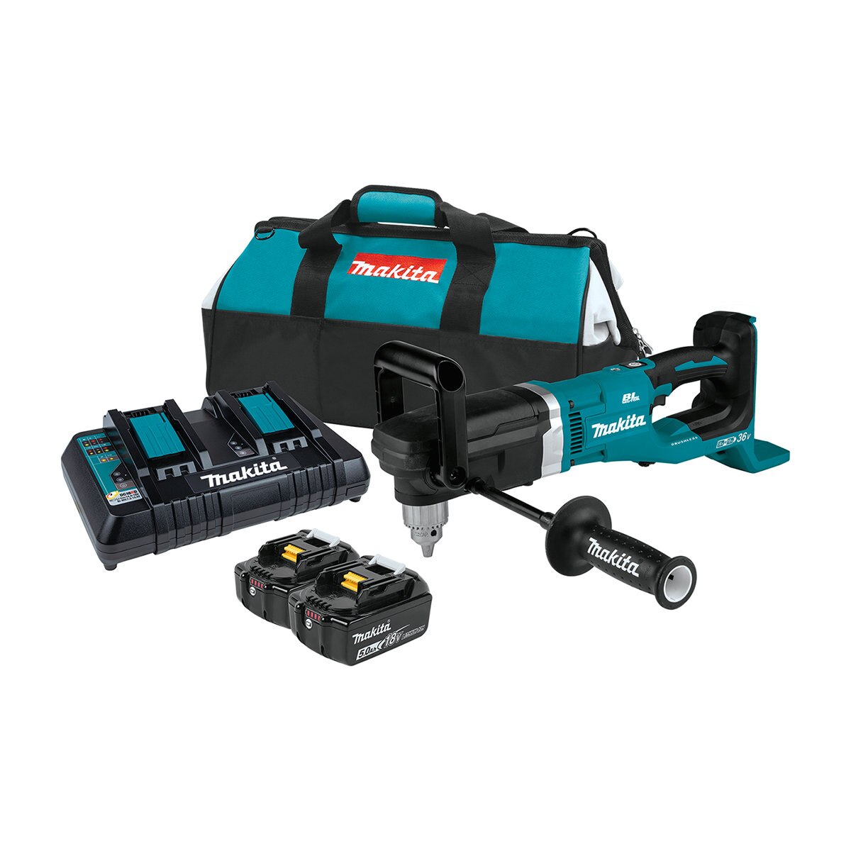 Makita LXT Brushless Right Angle Drill Kit Dual Port Ch SiteOne