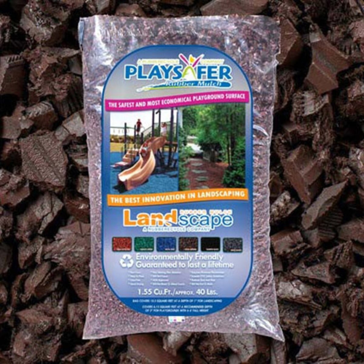 Rubber Mulch Mocha Brown/Earthtone 1.5 cu. ft. (40 lb.) SiteOne