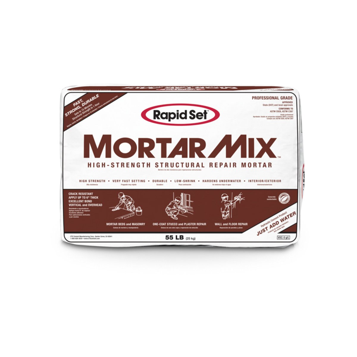 Rapid Set Mortar Mix 55 lb. Brown Bag (50/pallet) | SiteOne