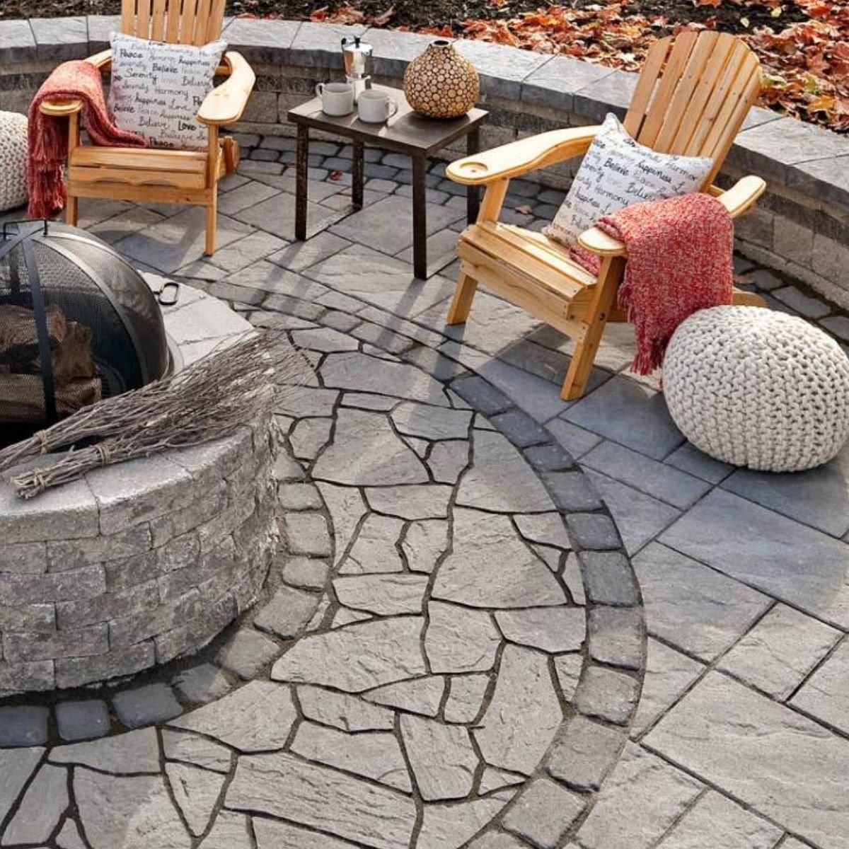 TechoBloc Valencia Fire Pit Shale Grey (80 pc./pallet) SiteOne