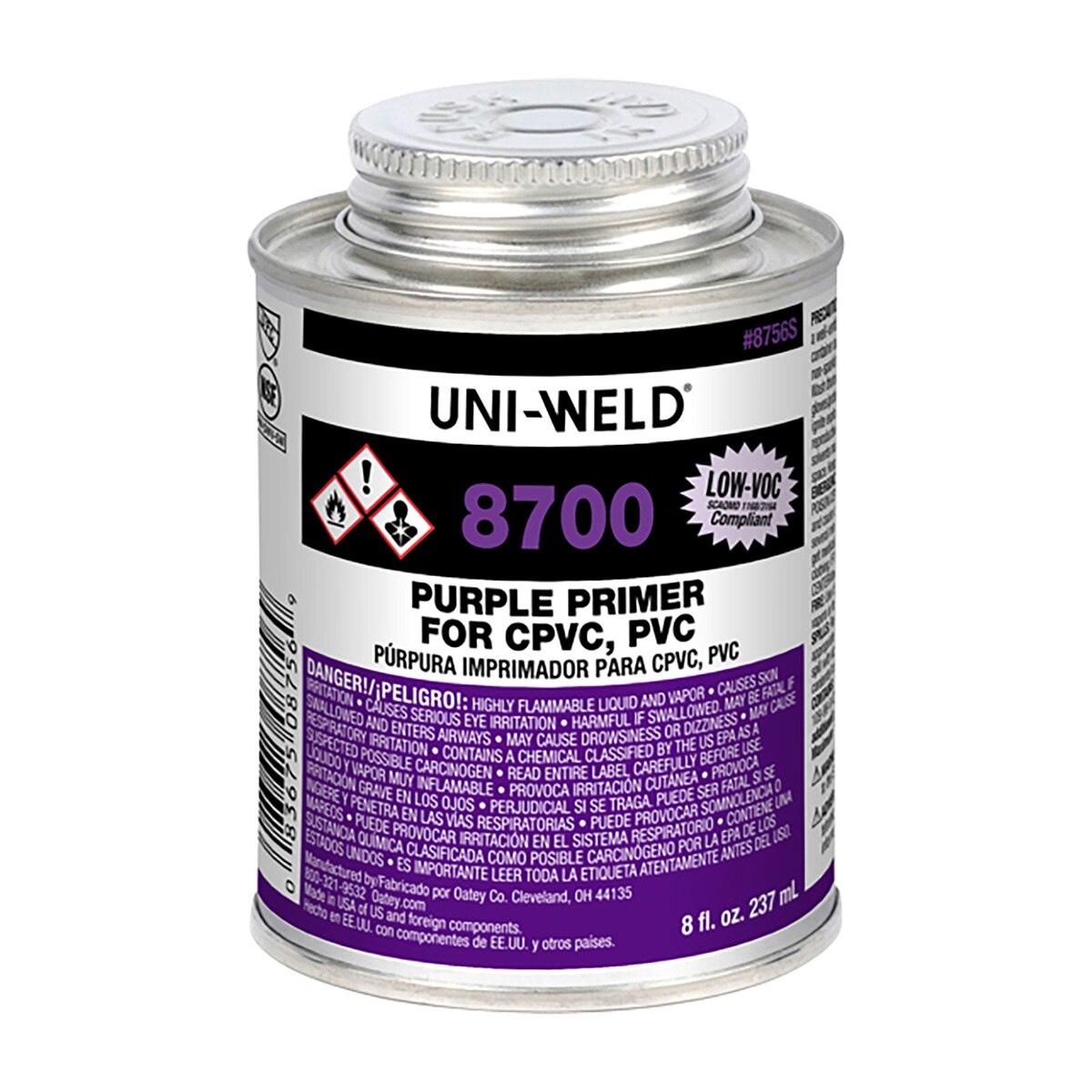 Oatey UniWeld PVC Primer Purple 1/2 pt. SiteOne