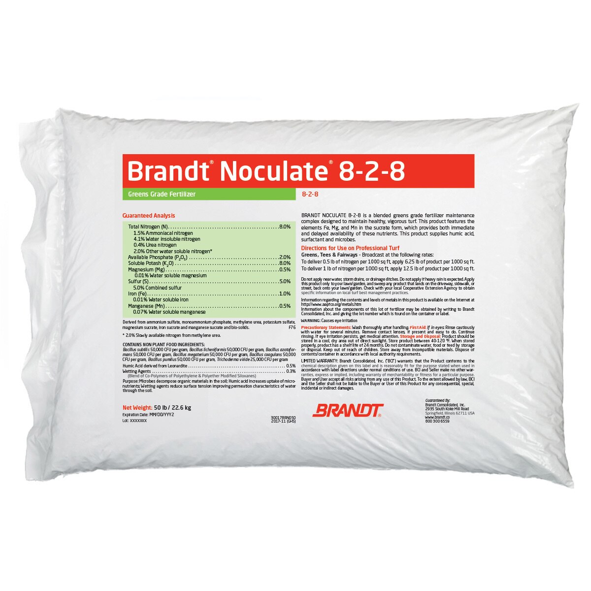 BRANDT Noculate Granular Fertilizer 828 Elite 70 CRN SiteOne
