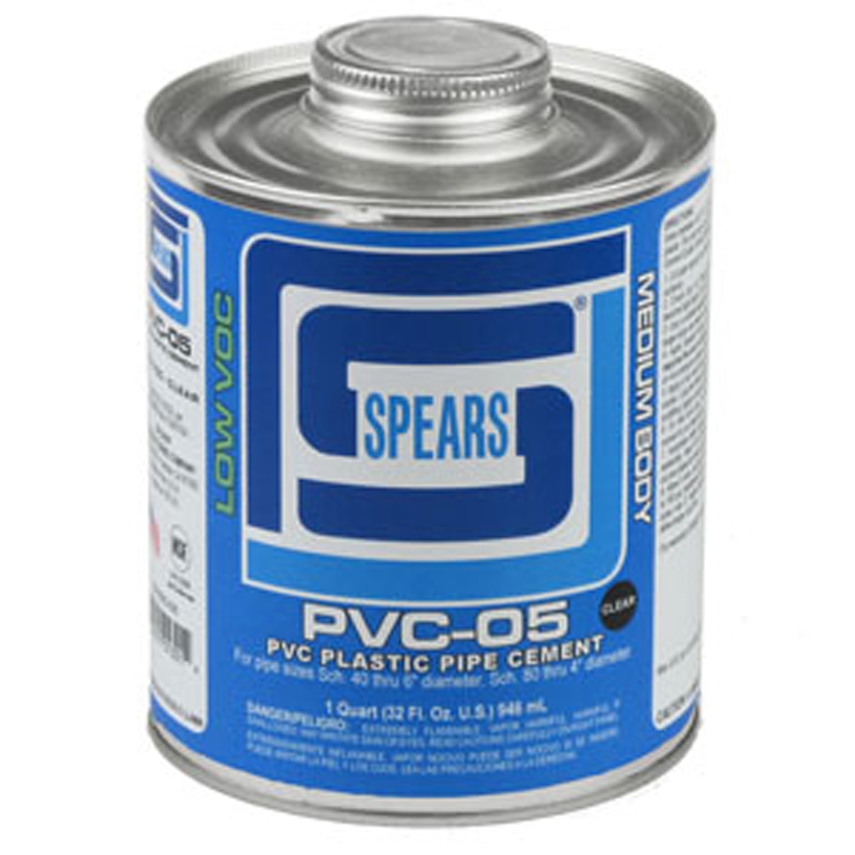 Spears PVC05 Clear PVC Cement Low VOC Medium Body 1/4 SiteOne