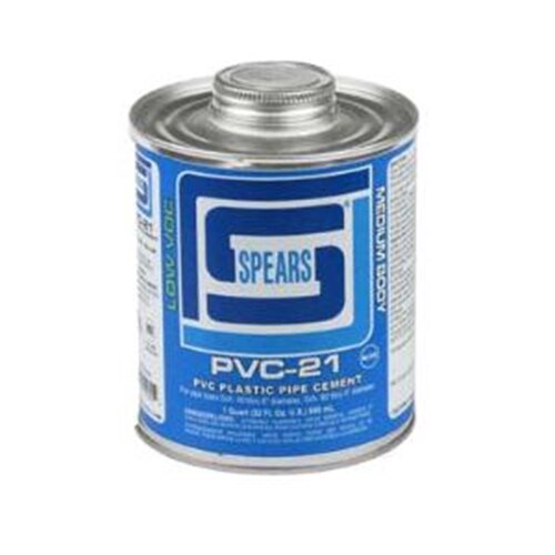 Spears PVC21B Blue PVC Cement Low VOC Medium Body 1 qt. Pipe Cements