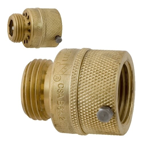 Aqualine Hose End Vacuum Breaker Brass 3/4 in. FHT x MH SiteOne