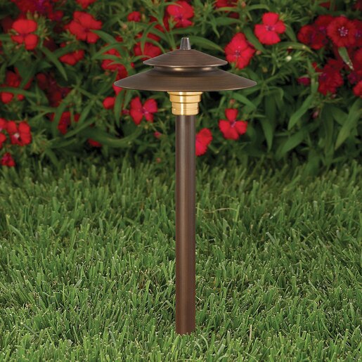 Vista PR2125 Path Light 18 in. Riser Brass Housing Old SiteOne