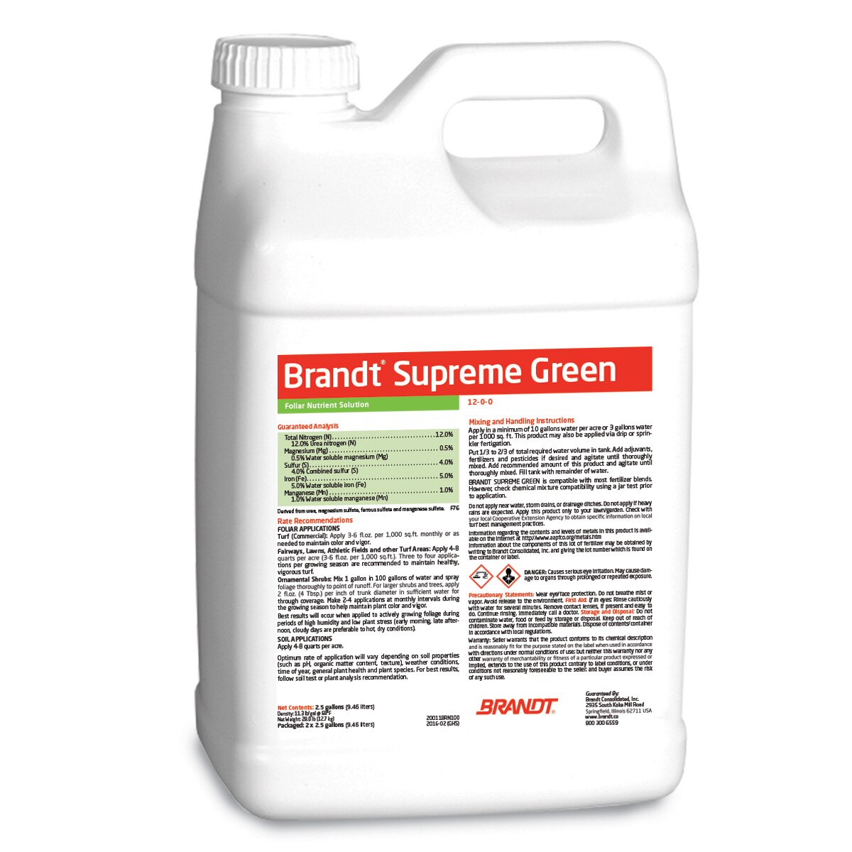 BRANDT Supreme Green Liquid Fertilizer 1200 5Fe 1Mn SiteOne