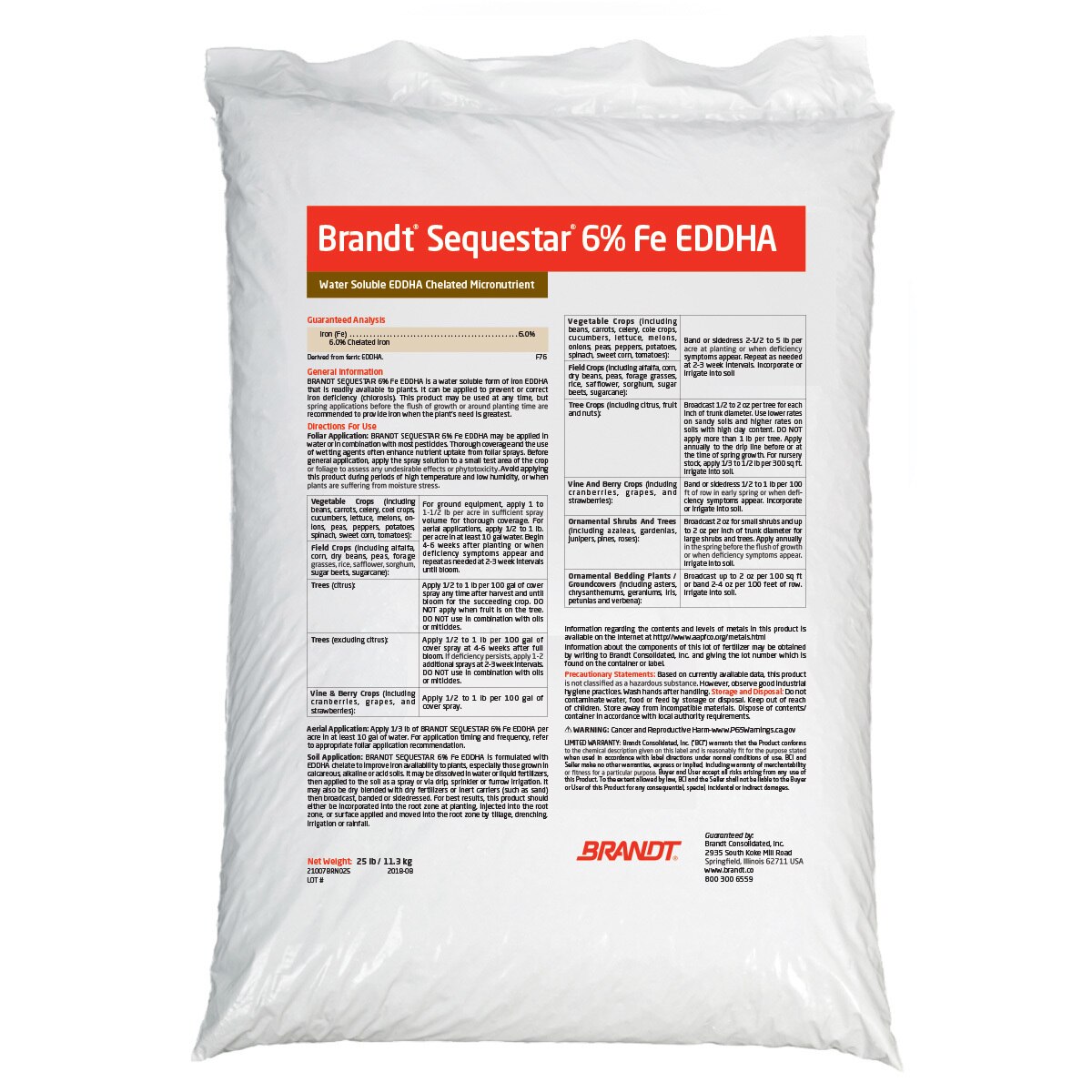BRANDT Sequester Sprayable Fertilizer 6cFe EDDHA 25 lb SiteOne